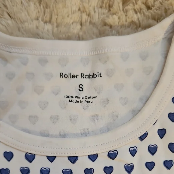 NWOT Roller Rabbit Blue Heart Pajama Dress - Picture 4 of 7